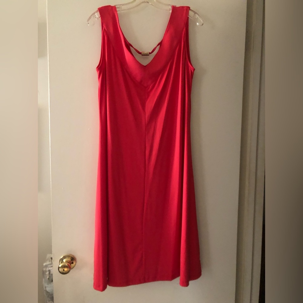 Avon Fashion Peachy Orange Dress with Gold Embellishment Size XL